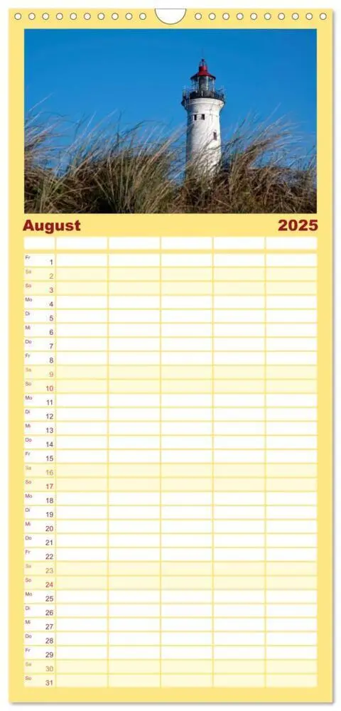 Bild: 9783457122549 | Familienplaner 2025 - Leuchttürme PUR mit 5 Spalten (Wandkalender,...