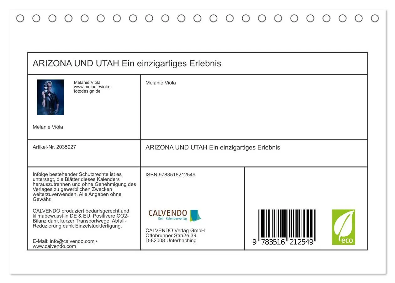 Bild: 9783516212549 | ARIZONA UND UTAH Ein einzigartiges Erlebnis (Tischkalender 2026 DIN...