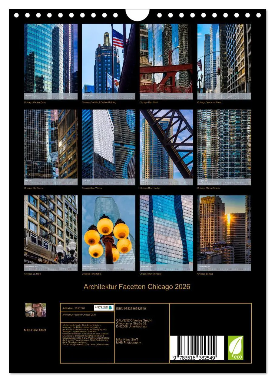 Bild: 9783516382549 | Architektur Facetten Chicago 2026 (Wandkalender 2026 DIN A4 hoch),...