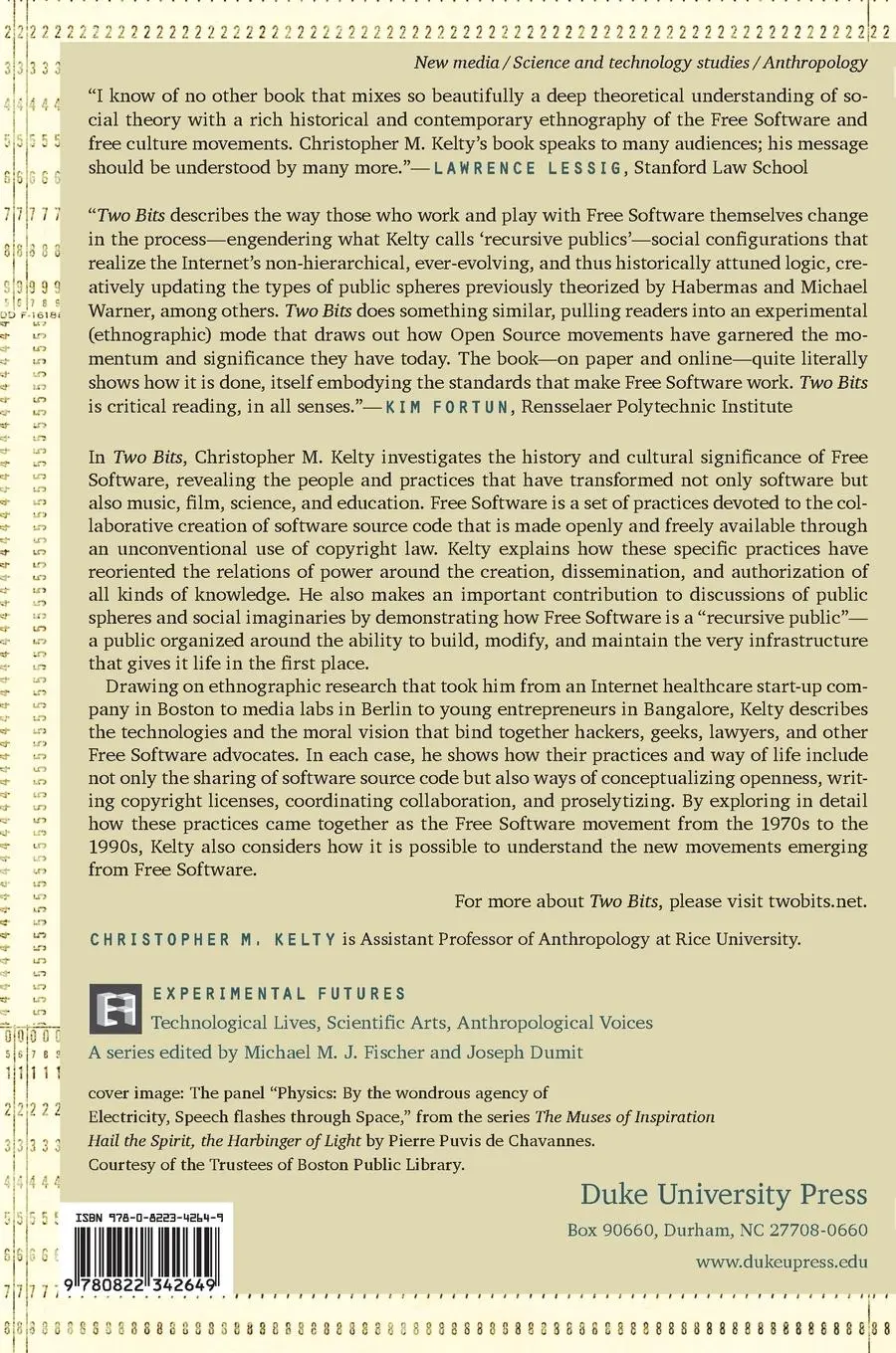 Rückseite: 9780822342649 | Two Bits | The Cultural Significance of Free Software | Kelty | Buch