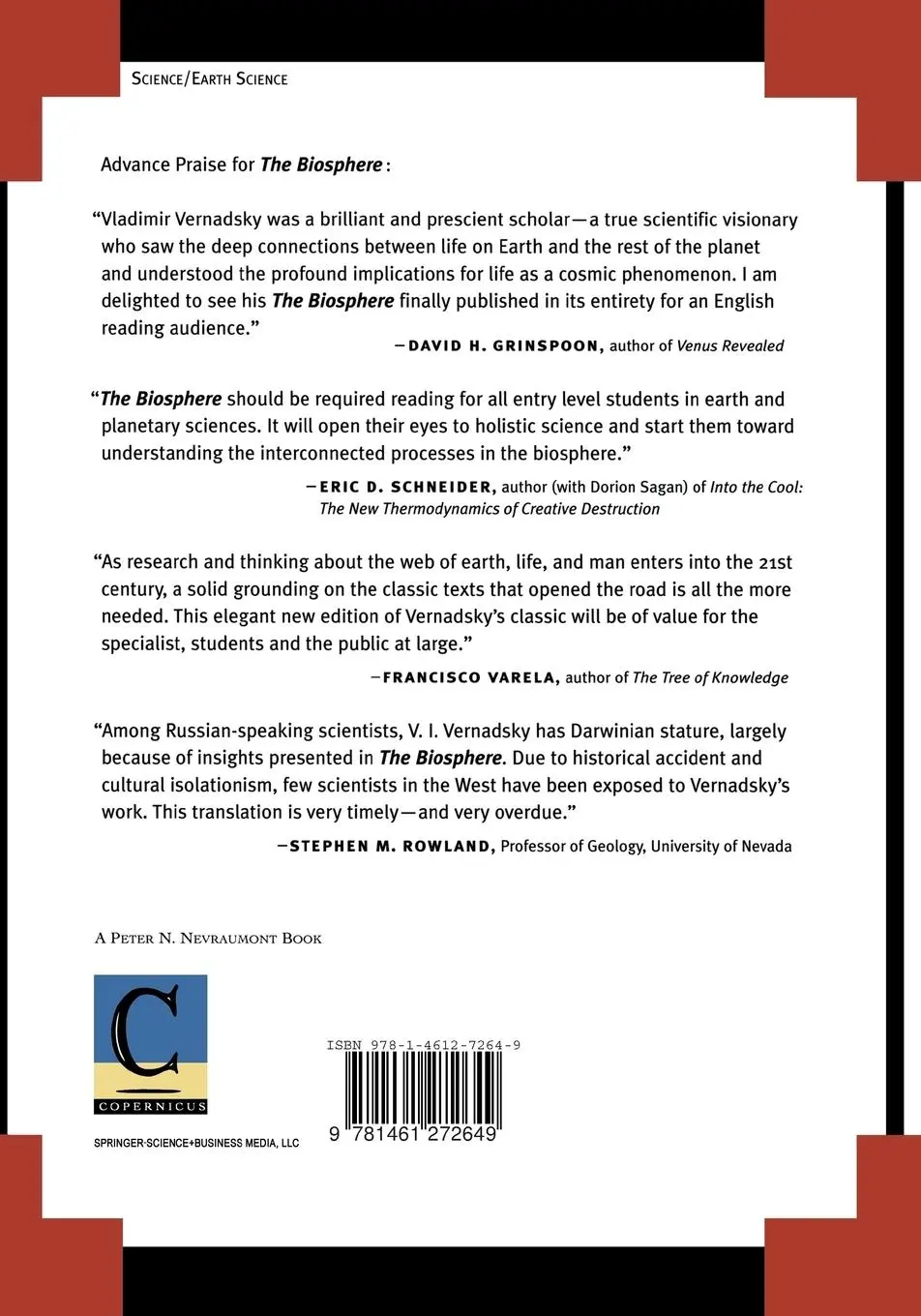 Rückseite: 9781461272649 | The Biosphere | Vladimir I. Vernadsky | Taschenbuch | xvii | Englisch