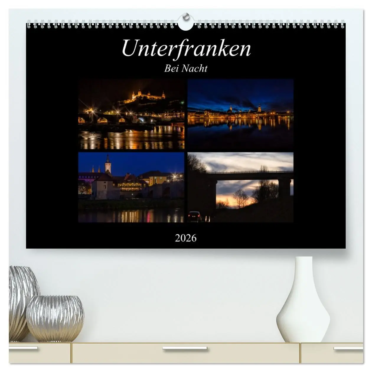 Cover: 9783516062649 | Unterfranken bei Nacht (hochwertiger Premium Wandkalender 2026 DIN...