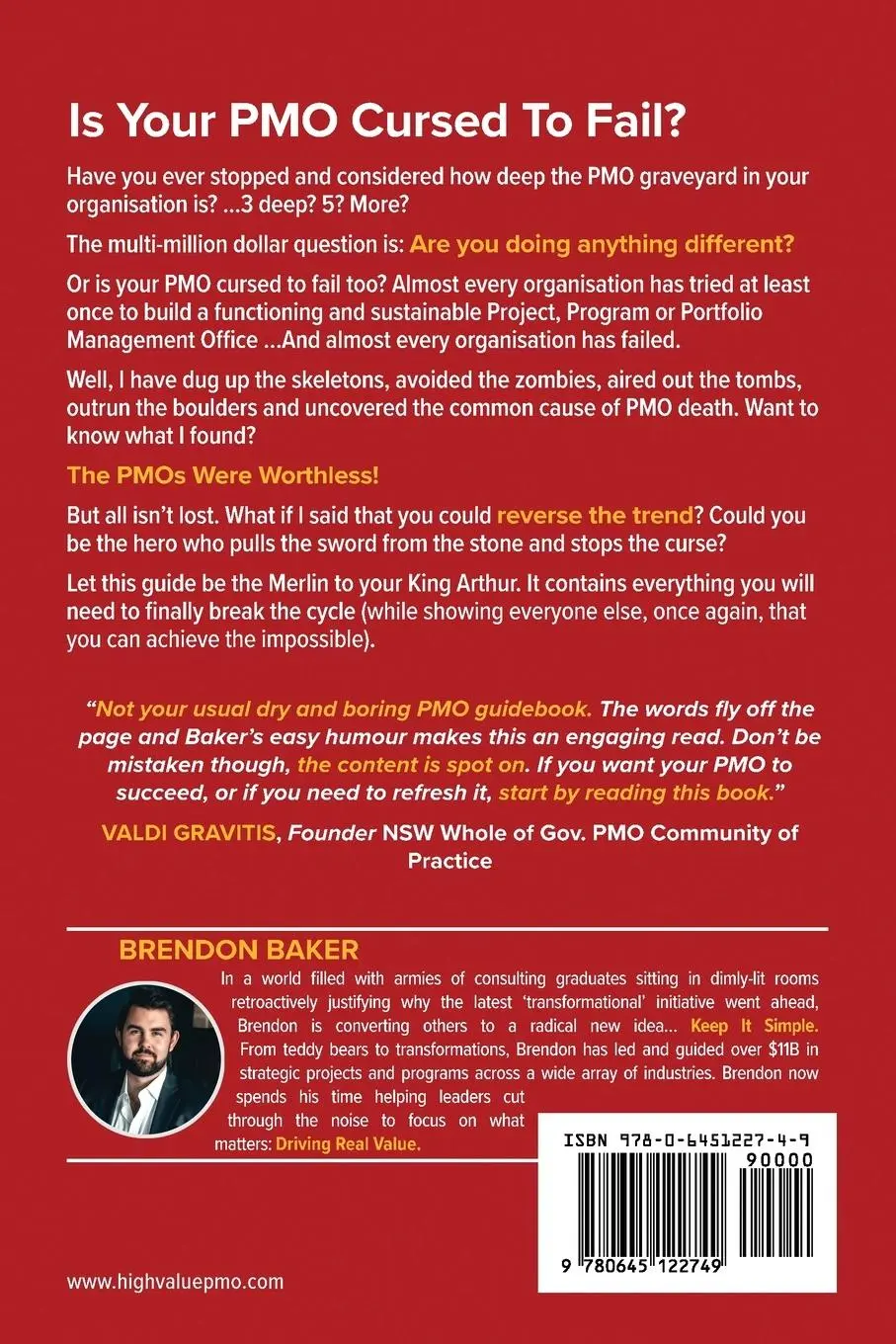 Rückseite: 9780645122749 | Creating High Value PMOs | Your Essential Guide | Brendon Baker | Buch
