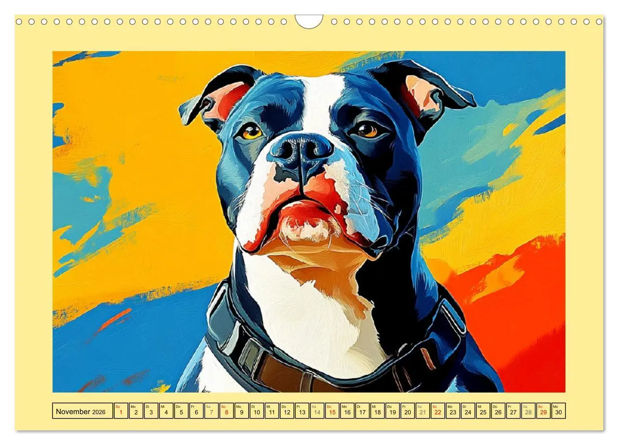 Bild: 9783457342749 | Pit Bulls und Familie. Bunte Bull Breed Schönheiten (Wandkalender...