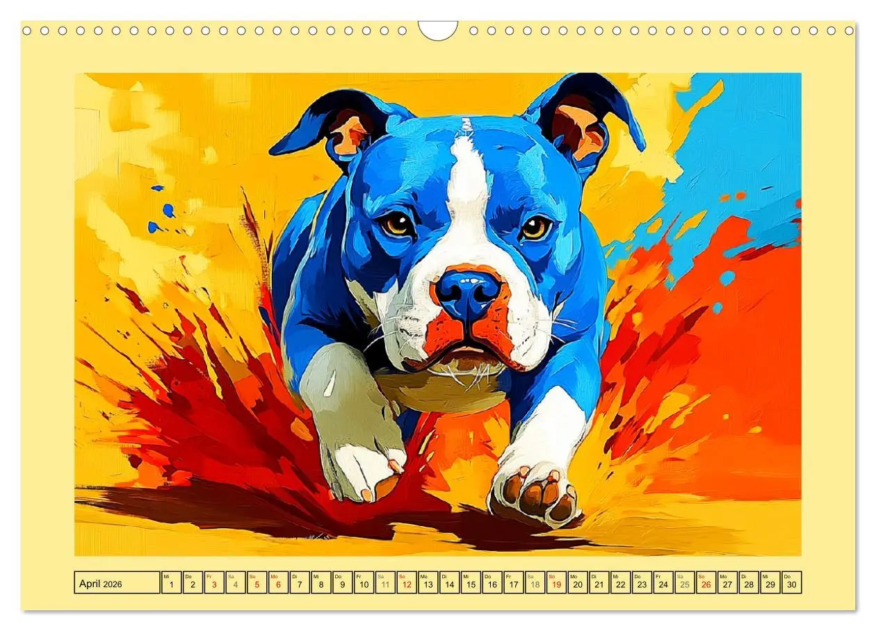 Bild: 9783457342749 | Pit Bulls und Familie. Bunte Bull Breed Schönheiten (Wandkalender...