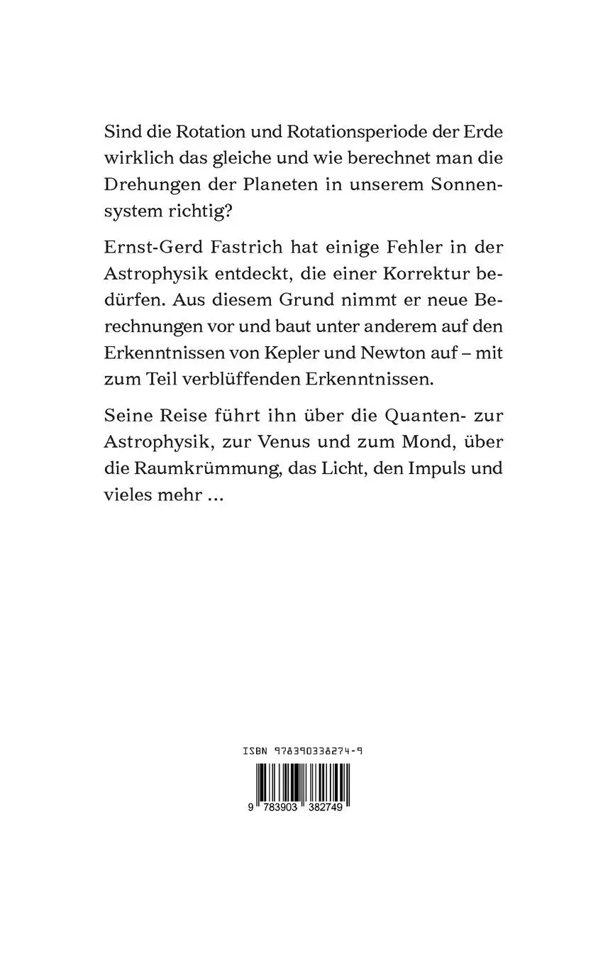 Rückseite: 9783903382749 | Gravitation, Berechnung der Periheldrehung und mehr | Fastrich | Buch