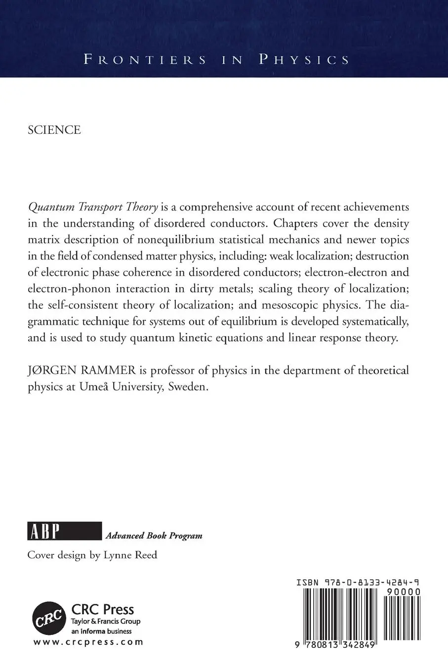 Rückseite: 9780813342849 | Quantum Transport Theory | Jorgen Rammer | Taschenbuch | Englisch