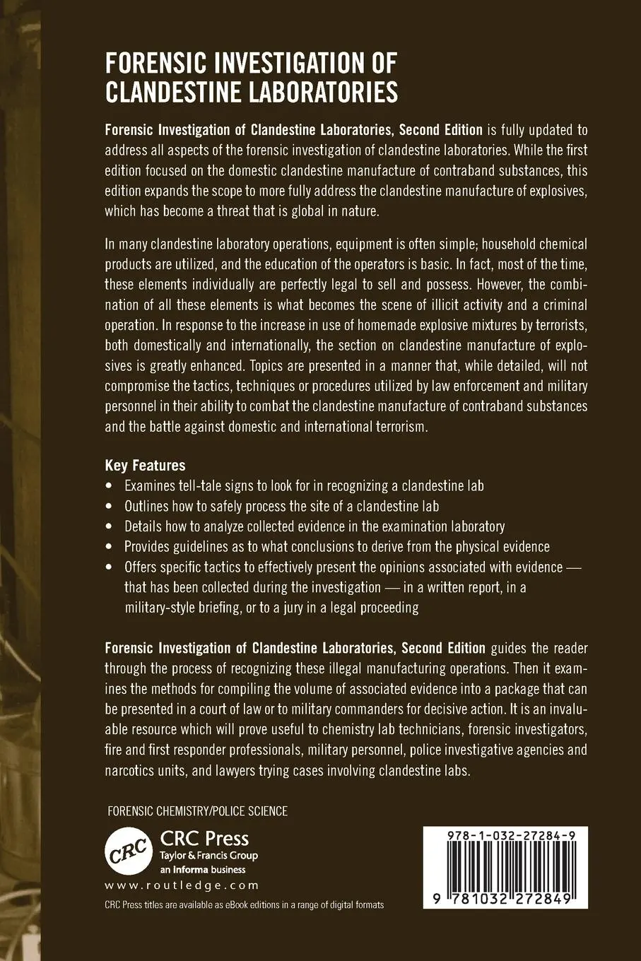 Rückseite: 9781032272849 | Forensic Investigation of Clandestine Laboratories | Christian | Buch
