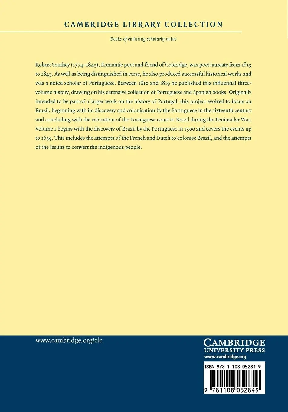 Rückseite: 9781108052849 | History of Brazil - Volume 1 | Robert Southey | Taschenbuch | Englisch