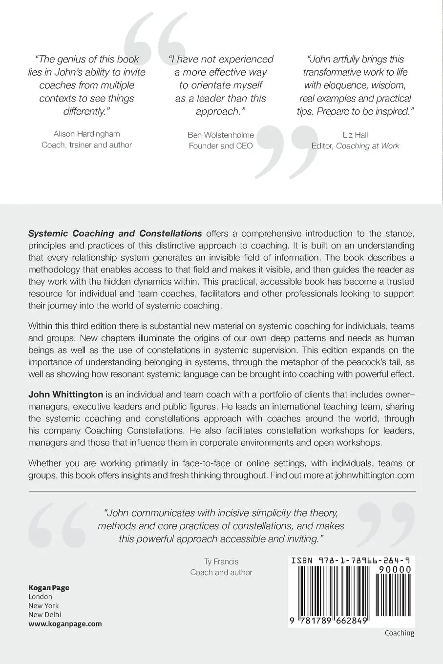 Rückseite: 9781789662849 | Systemic Coaching and Constellations | John Whittington | Taschenbuch