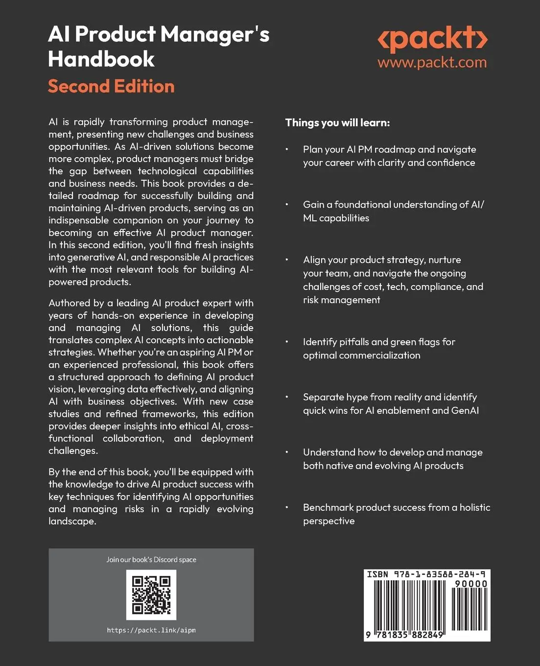 Rückseite: 9781835882849 | AI Product Manager's Handbook - Second Edition | Irene Bratsis | Buch