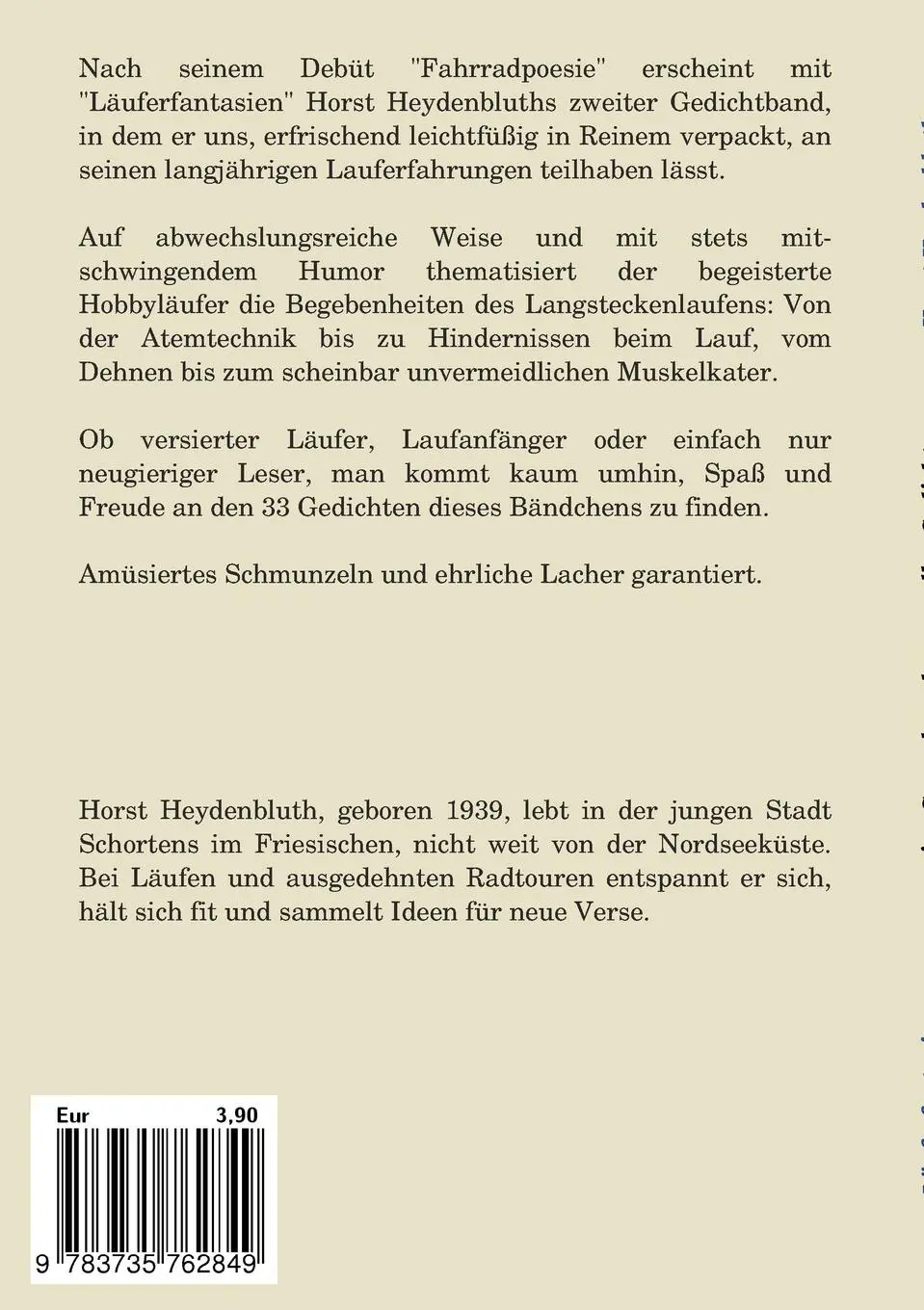 Rückseite: 9783735762849 | Läuferfantasien | Eine Sammlung humorvoller Gedichte | Heydenbluth