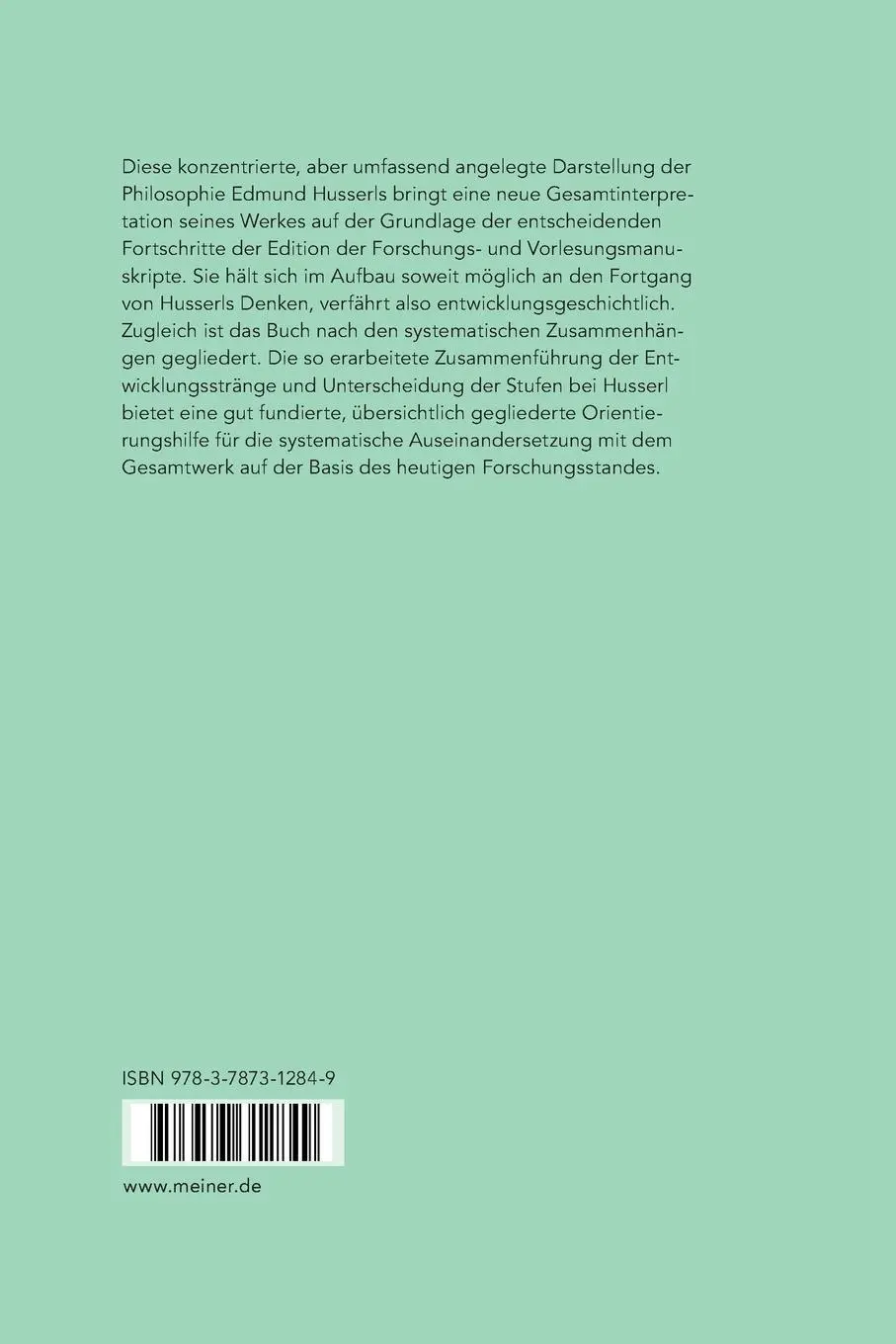 Rückseite: 9783787312849 | Edmund Husserl - Darstellung seines Denkens | Rudolf Bernet (u. a.)