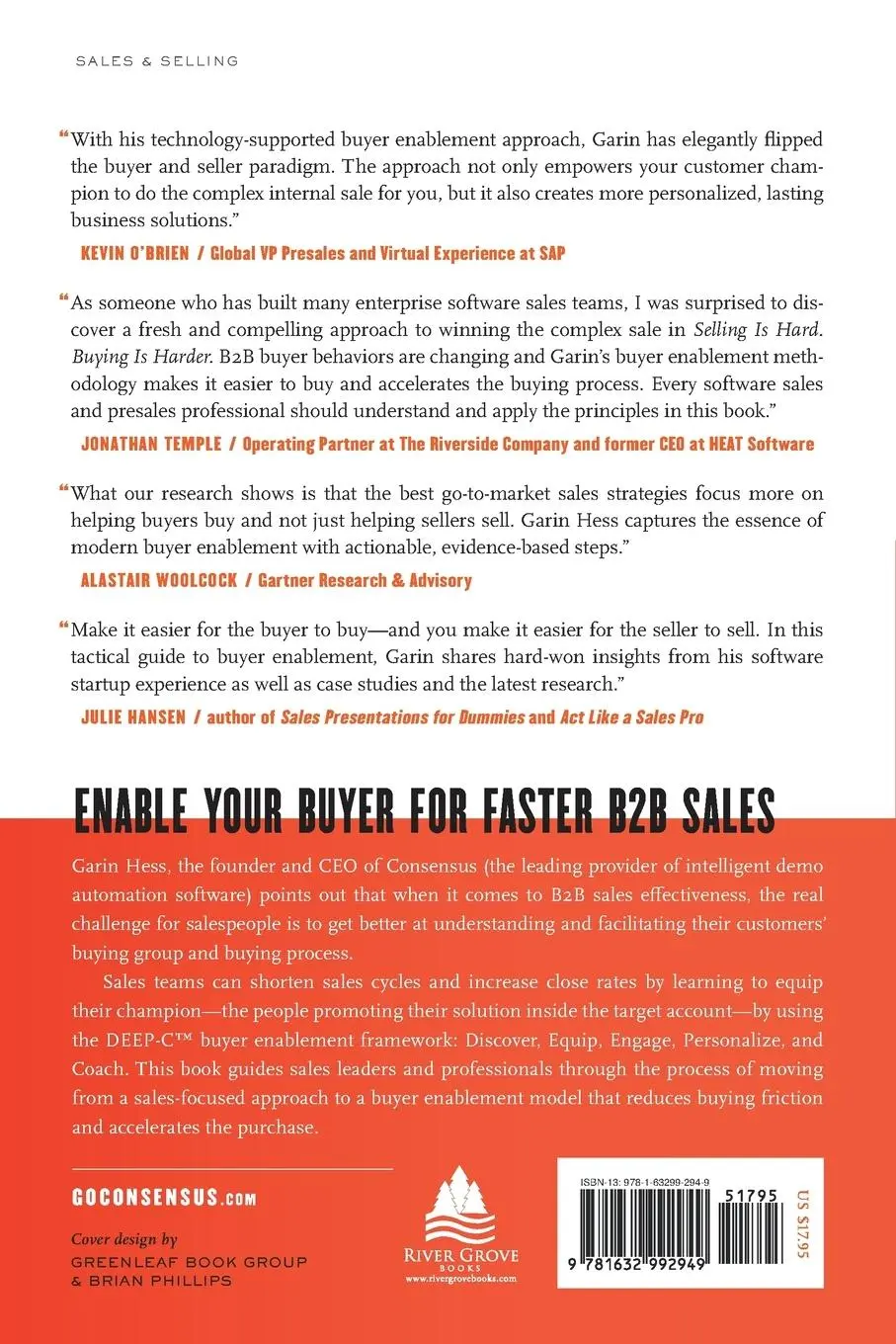 Rückseite: 9781632992949 | Selling Is Hard. Buying Is Harder. | Garin Hess | Taschenbuch | 2020
