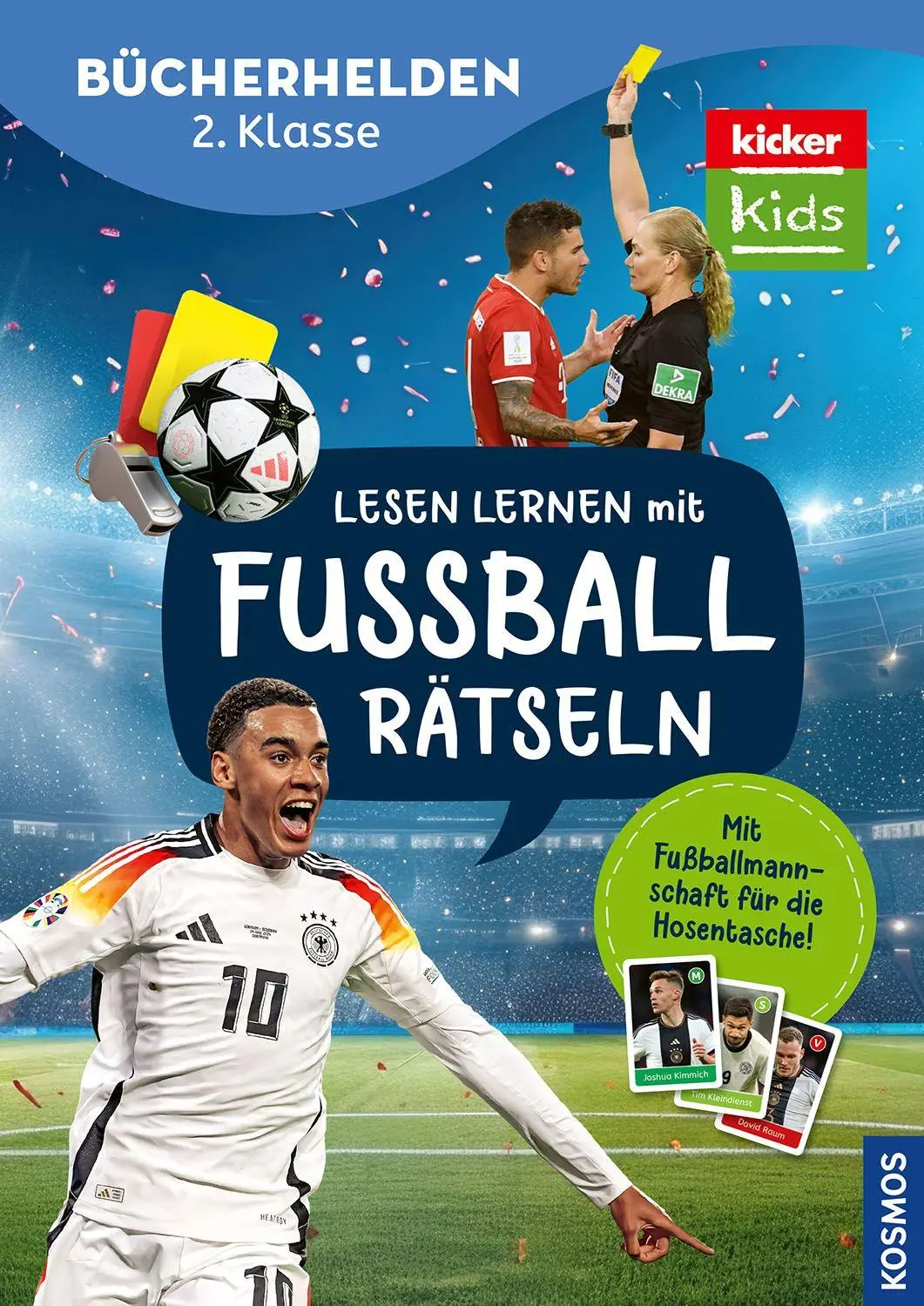 Cover: 9783440182949 | kicker Kids, Lesen lernen mit Fußballrätseln, | Jonas Dirker | Buch