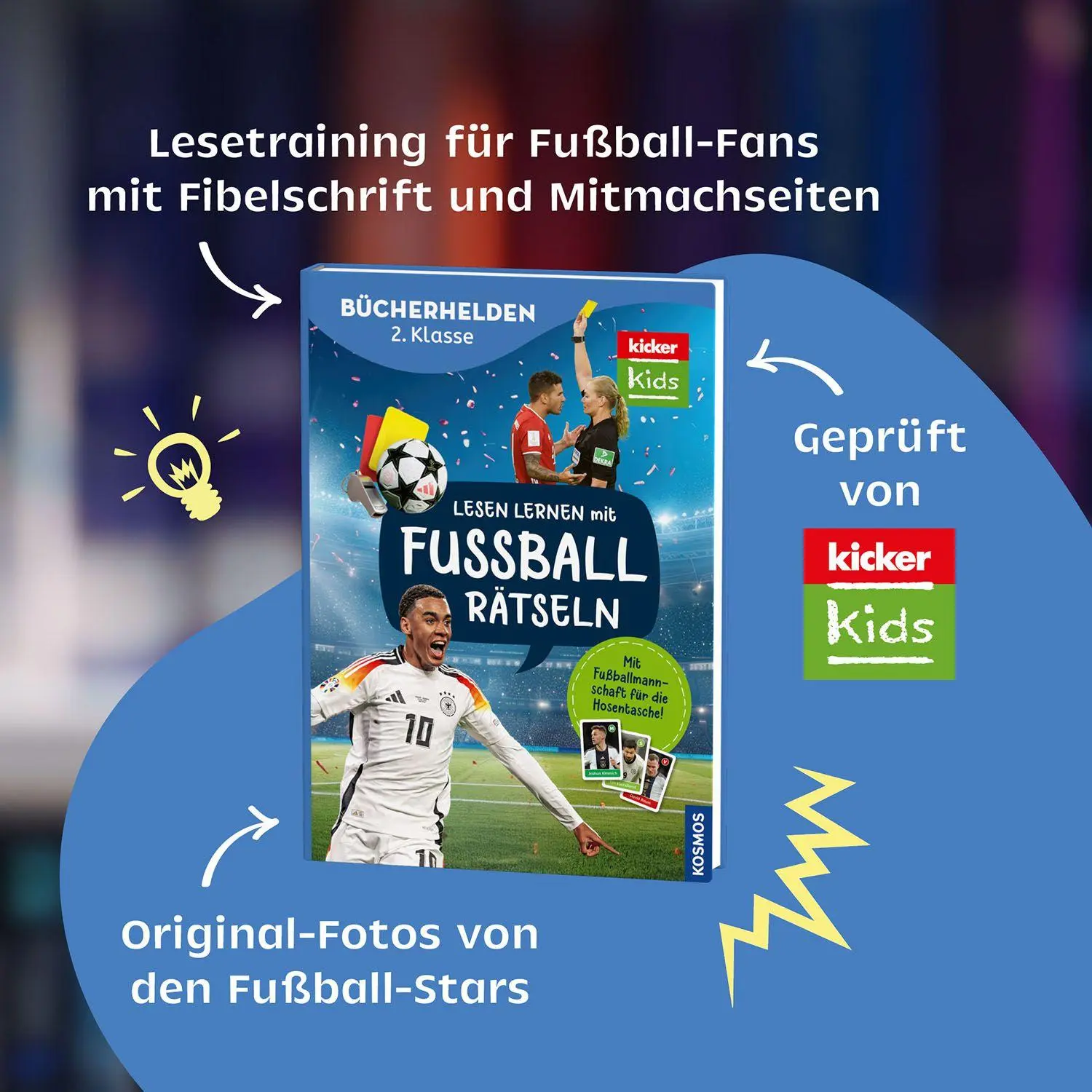 Bild: 9783440182949 | kicker Kids, Lesen lernen mit Fußballrätseln, | Jonas Dirker | Buch