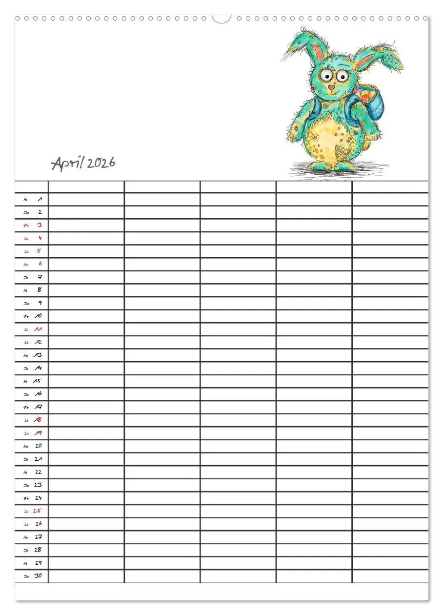 Bild: 9783516412949 | Bunte Freunde (hochwertiger Premium Wandkalender 2026 DIN A2 hoch),...