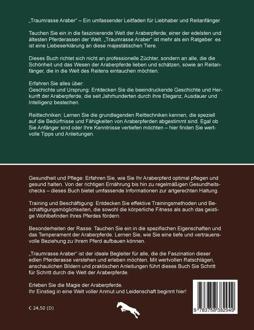 Rückseite: 9783758382949 | Traumrasse Araber | Melanie Wippert | Taschenbuch | Paperback | 160 S.