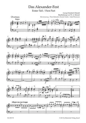 Bild: 9790006542949 | Das Alexander-Fest, Bearbeitung, Klavierauszug | Händel | Taschenbuch