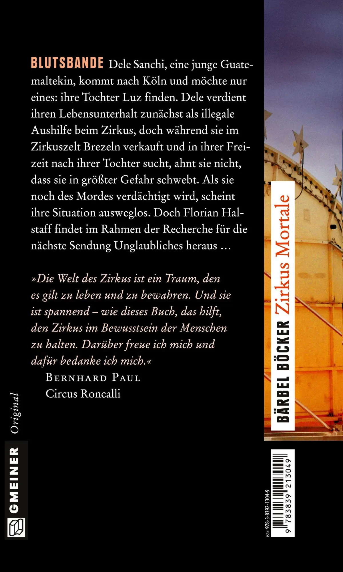 Rückseite: 9783839213049 | Zirkus Mortale | Bärbel Böcker | Taschenbuch | 326 S. | Deutsch | 2012
