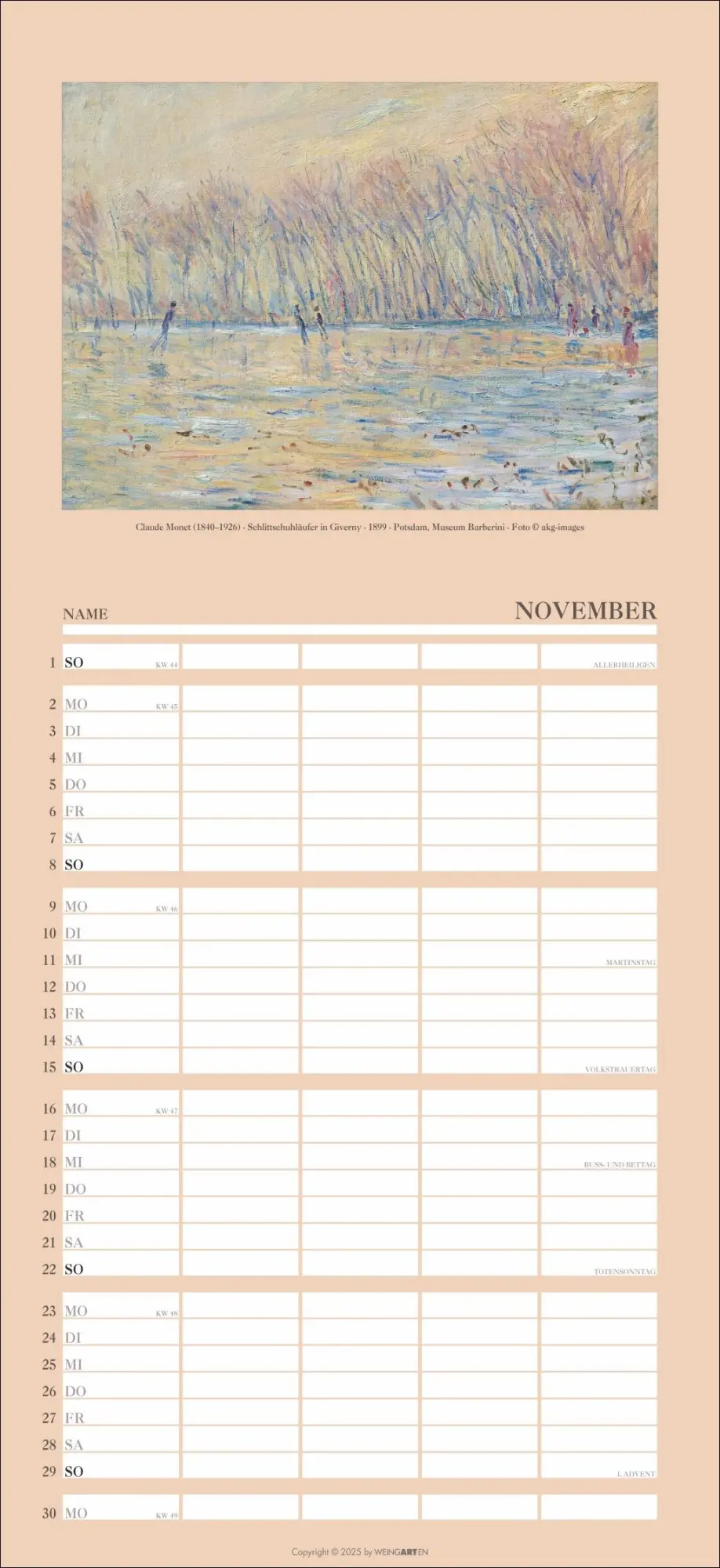Bild: 9783839903049 | Kunst Familienplaner 2026 | Monet | Kalender | 15 S. | Deutsch | 2026