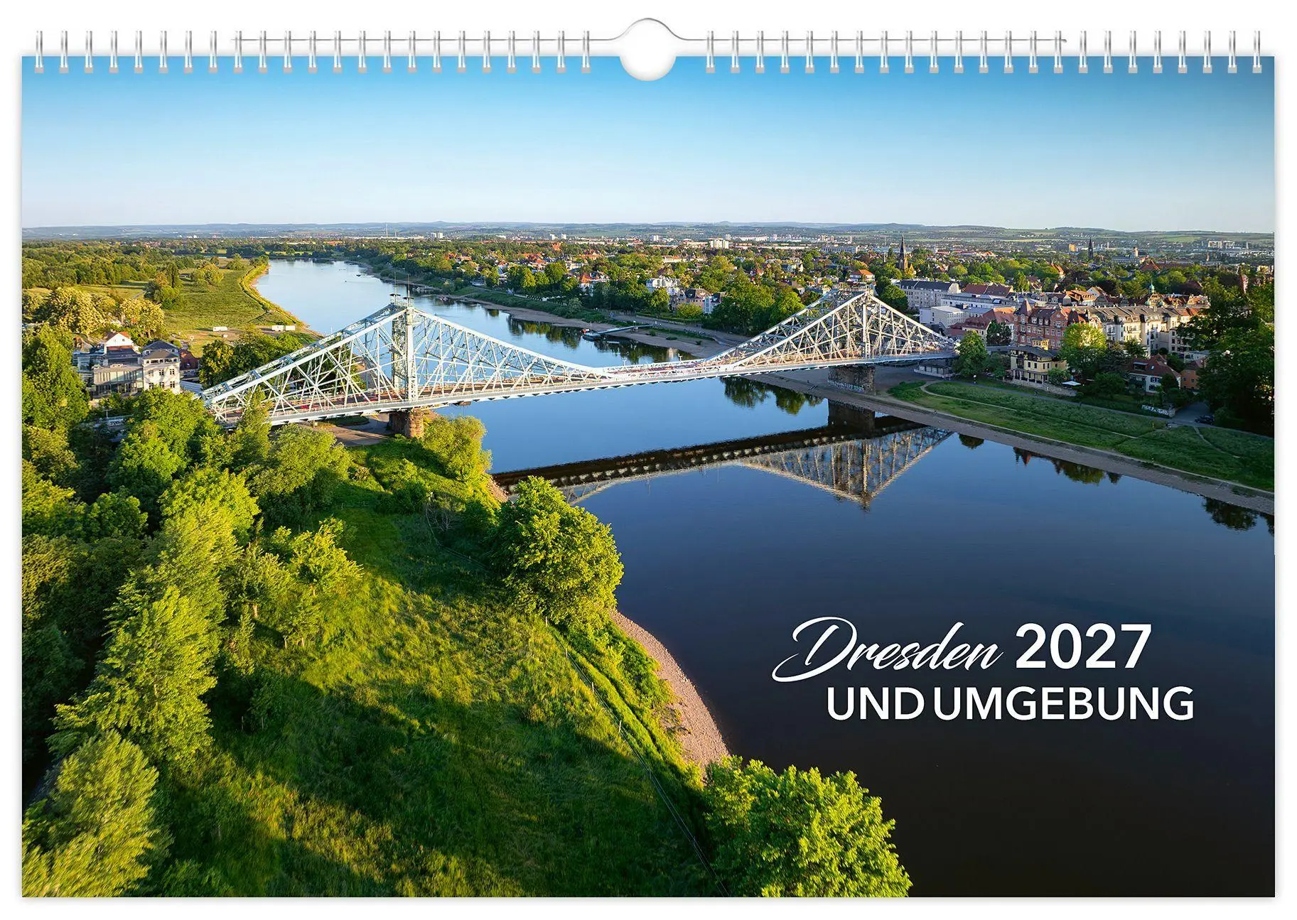 Cover: 9783912303049 | Kalender Dresden und Umgebung 2027 | 45 x 30 cm weißes Kalendarium