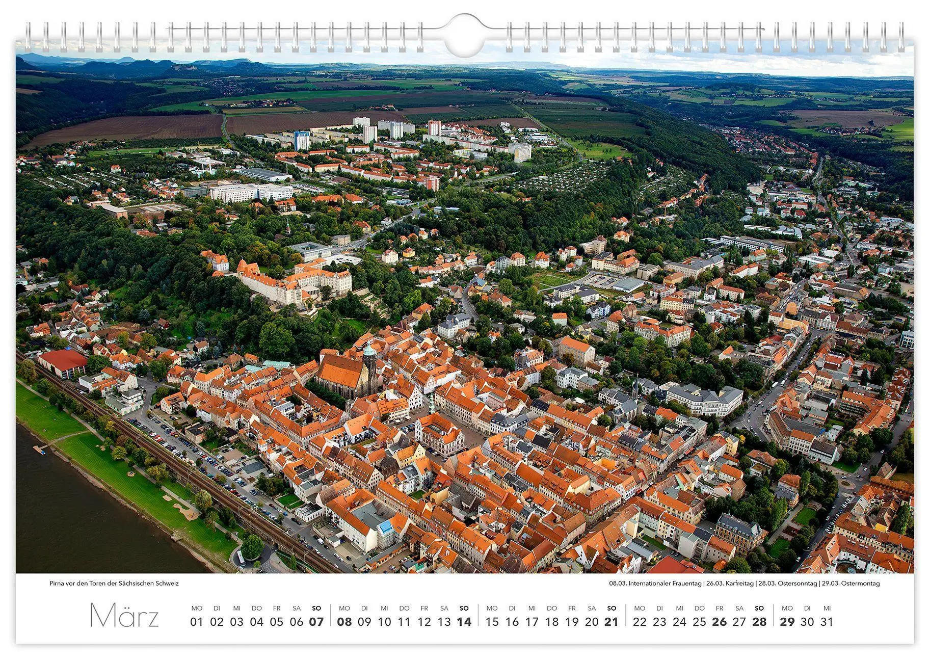 Bild: 9783912303049 | Kalender Dresden und Umgebung 2027 | 45 x 30 cm weißes Kalendarium