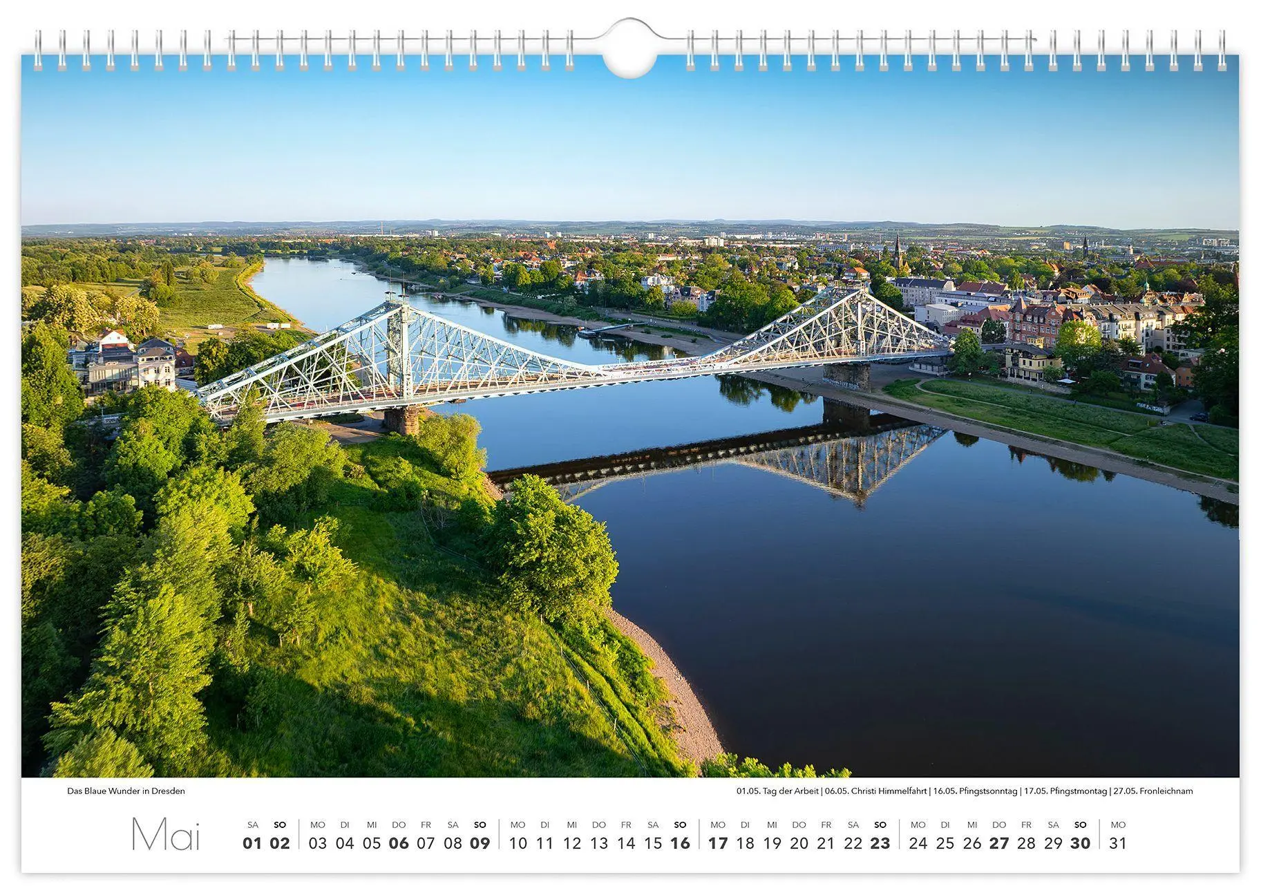 Bild: 9783912303049 | Kalender Dresden und Umgebung 2027 | 45 x 30 cm weißes Kalendarium