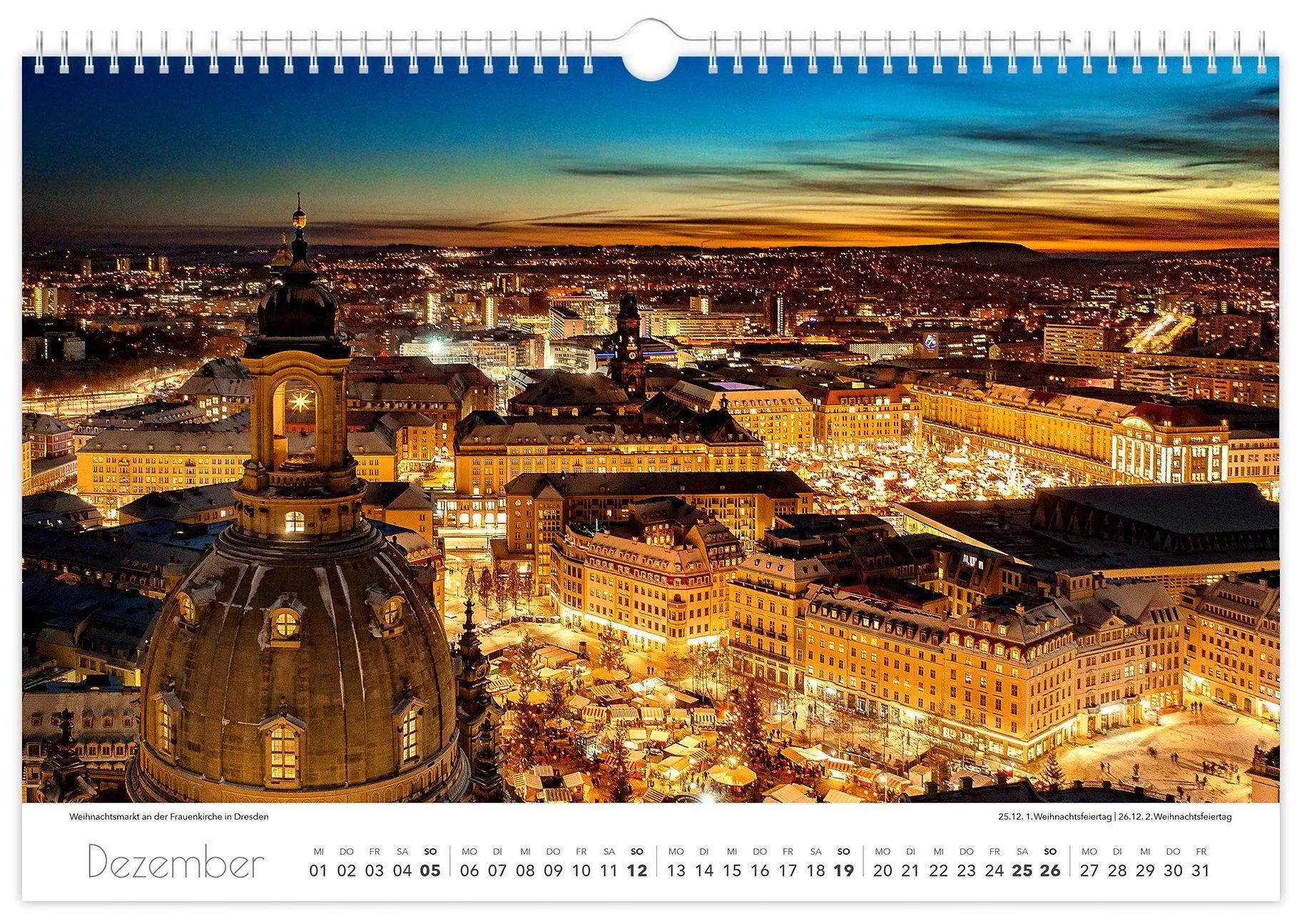 Bild: 9783912303049 | Kalender Dresden und Umgebung 2027 | 45 x 30 cm weißes Kalendarium