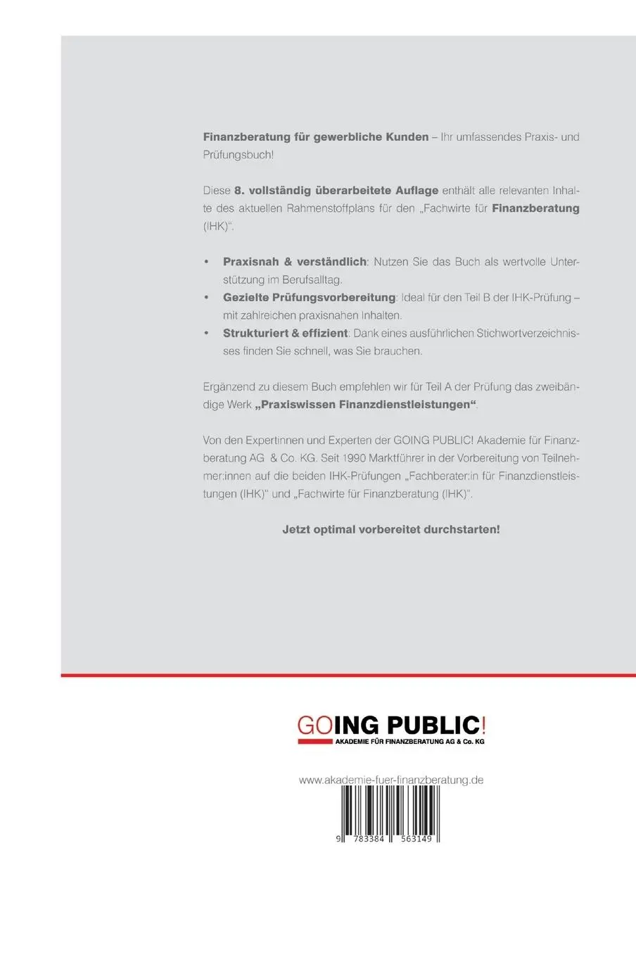 Rückseite: 9783384563149 | Finanzberatung für gewerbliche Kunden | AG | Buch | 900 S. | Deutsch