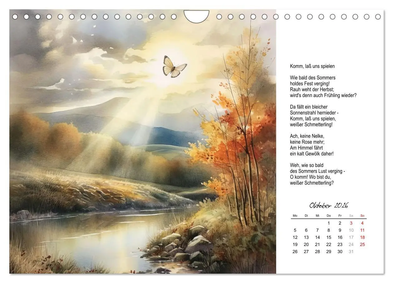 Bild: 9783457373149 | Gedichte von Theodor Storm (Wandkalender 2026 DIN A4 quer),...