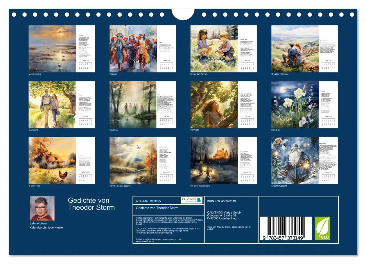 Bild: 9783457373149 | Gedichte von Theodor Storm (Wandkalender 2026 DIN A4 quer),...