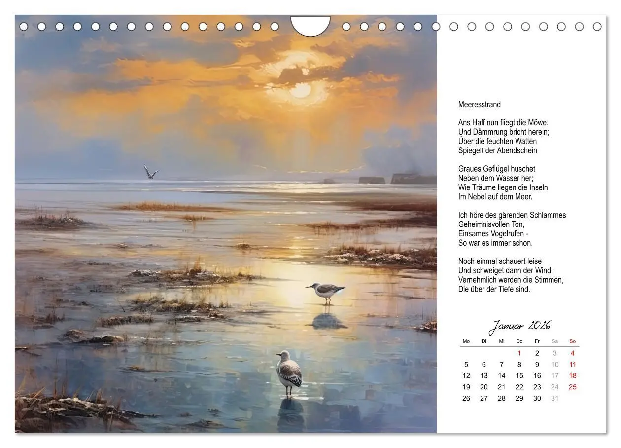 Bild: 9783457373149 | Gedichte von Theodor Storm (Wandkalender 2026 DIN A4 quer),...