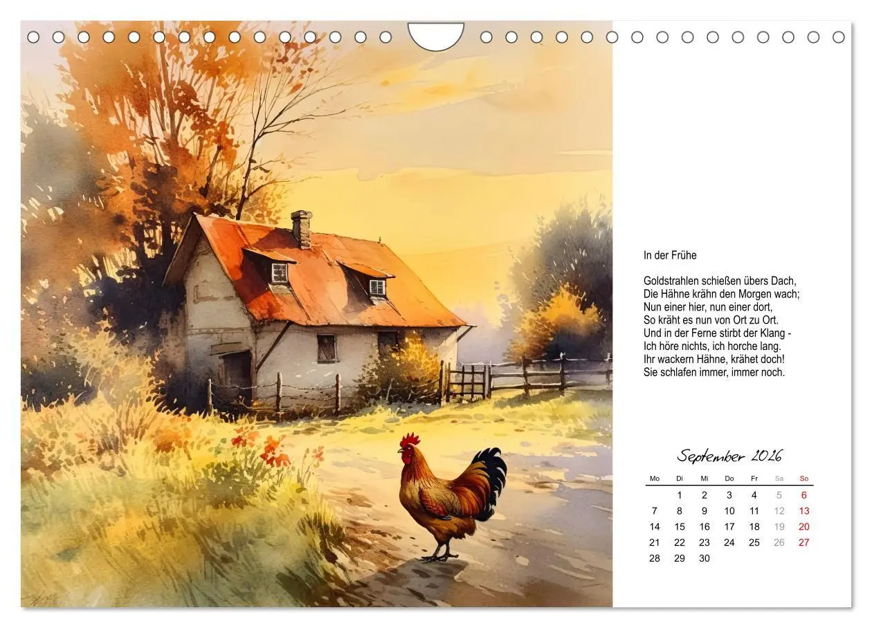 Bild: 9783457373149 | Gedichte von Theodor Storm (Wandkalender 2026 DIN A4 quer),...