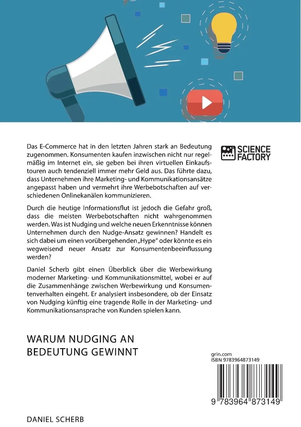 Rückseite: 9783964873149 | Warum Nudging an Bedeutung gewinnt. Zusammenhänge zwischen...