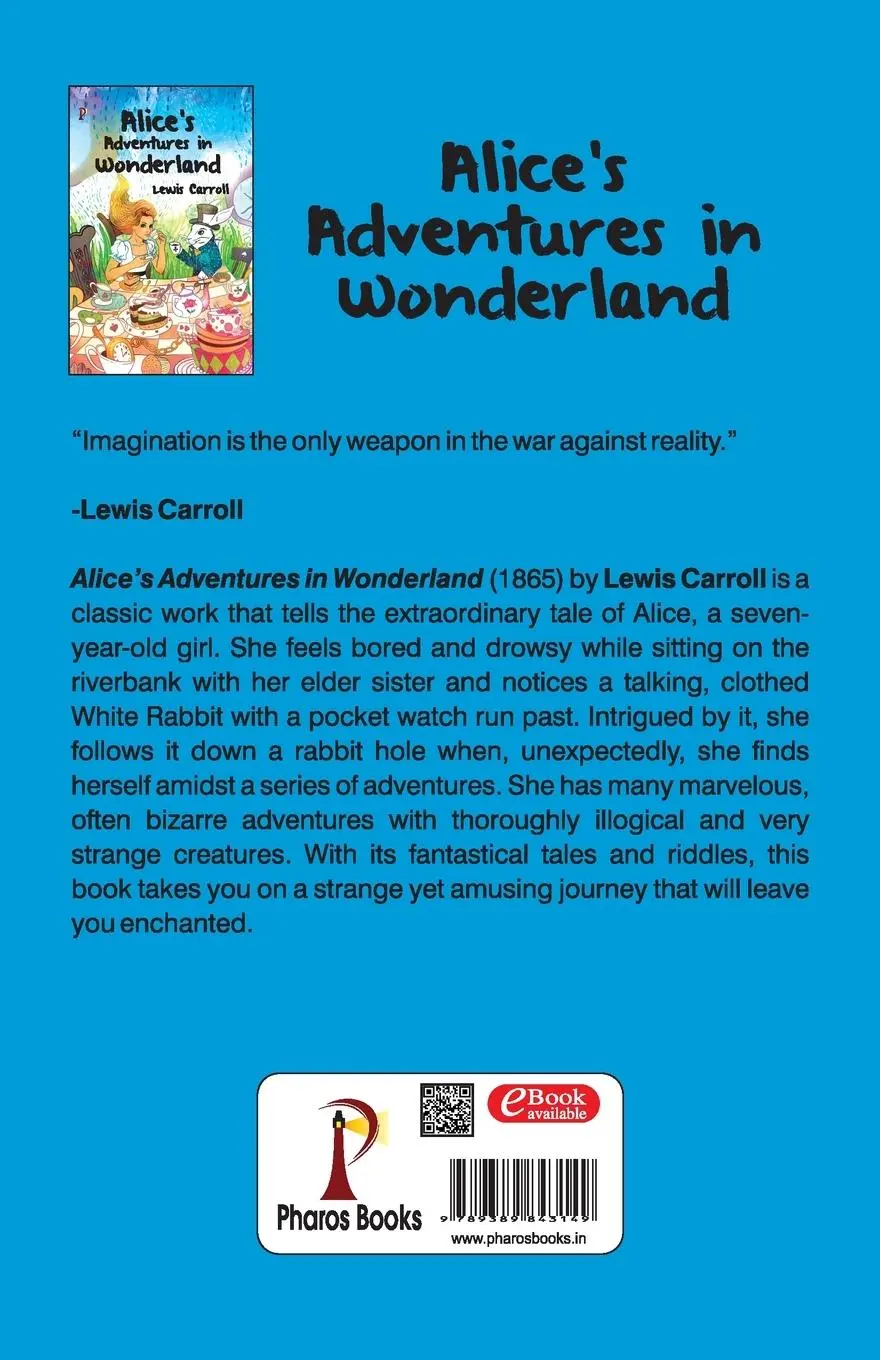 Rückseite: 9789389843149 | Alice's Adventures in Wonderland | Lewis Caroll | Taschenbuch | 2019