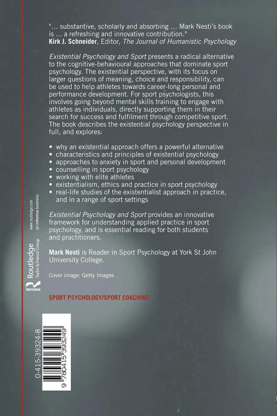 Rückseite: 9780415393249 | Existential Psychology and Sport | Theory and Application | Mark Nesti