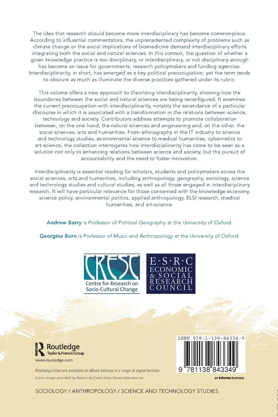Rückseite: 9781138843349 | Interdisciplinarity | Andrew Barry (u. a.) | Taschenbuch | Englisch