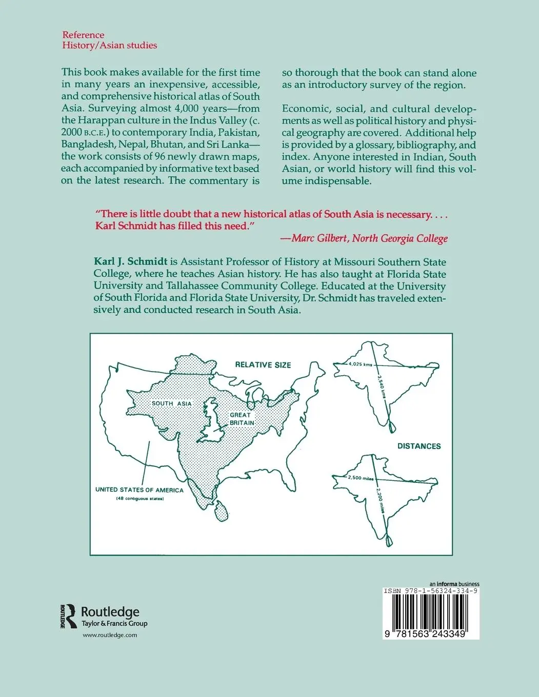 Rückseite: 9781563243349 | An Atlas and Survey of South Asian History | Karl J. Schmidt | Buch