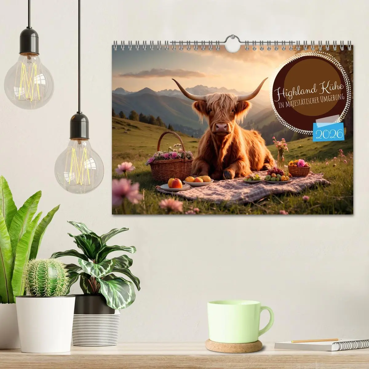 Bild: 9783457353349 | Highland Kühe (Wandkalender 2026 DIN A4 quer), CALVENDO Monatskalender