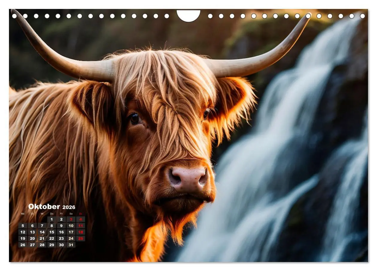 Bild: 9783457353349 | Highland Kühe (Wandkalender 2026 DIN A4 quer), CALVENDO Monatskalender