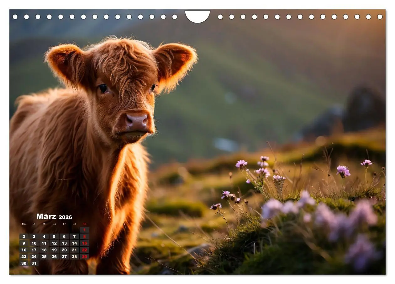 Bild: 9783457353349 | Highland Kühe (Wandkalender 2026 DIN A4 quer), CALVENDO Monatskalender