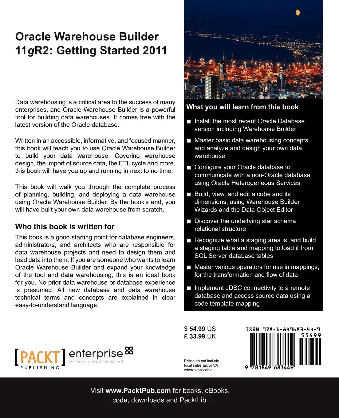 Rückseite: 9781849683449 | Oracle Warehouse Builder 11g R2 | Bob Griesemer | Taschenbuch | 2011