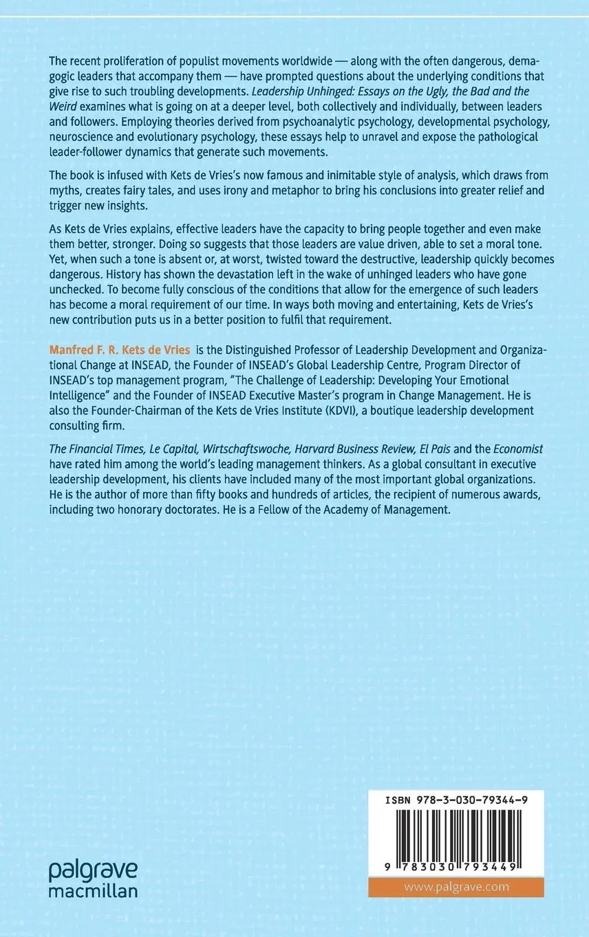 Rückseite: 9783030793449 | Leadership Unhinged | Essays on the Ugly, the Bad, and the Weird
