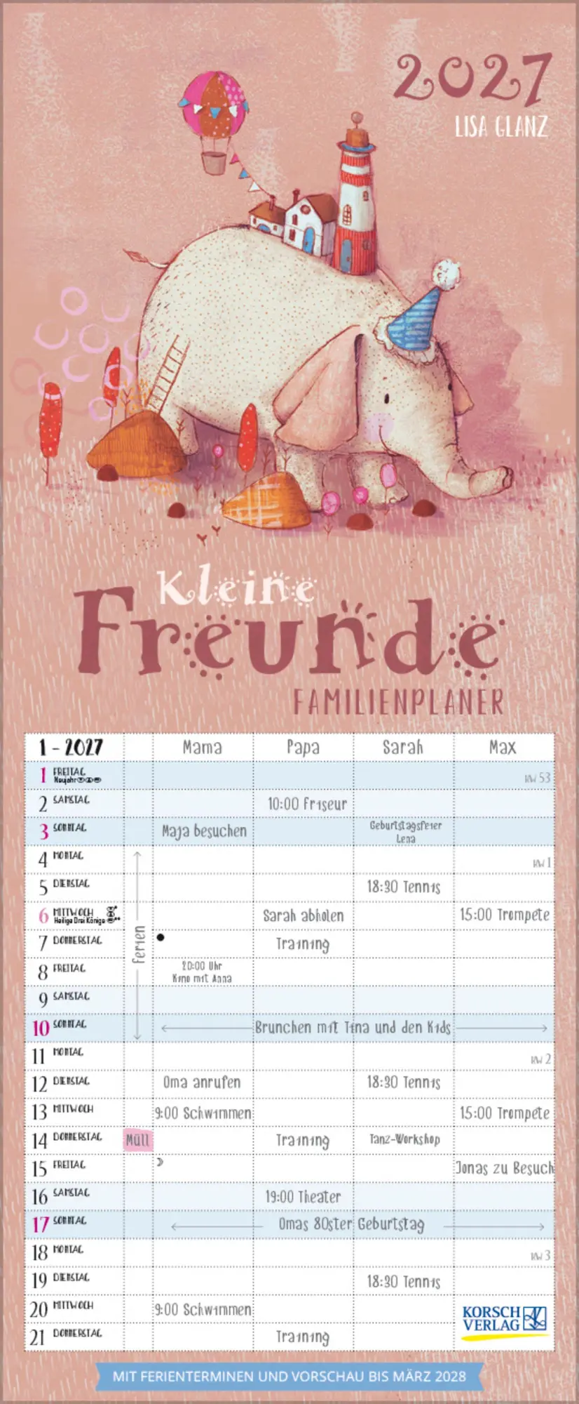 Cover: 9783819303449 | Kleine Freunde 2027 | Verlag Korsch | Kalender | 14 S. | Deutsch