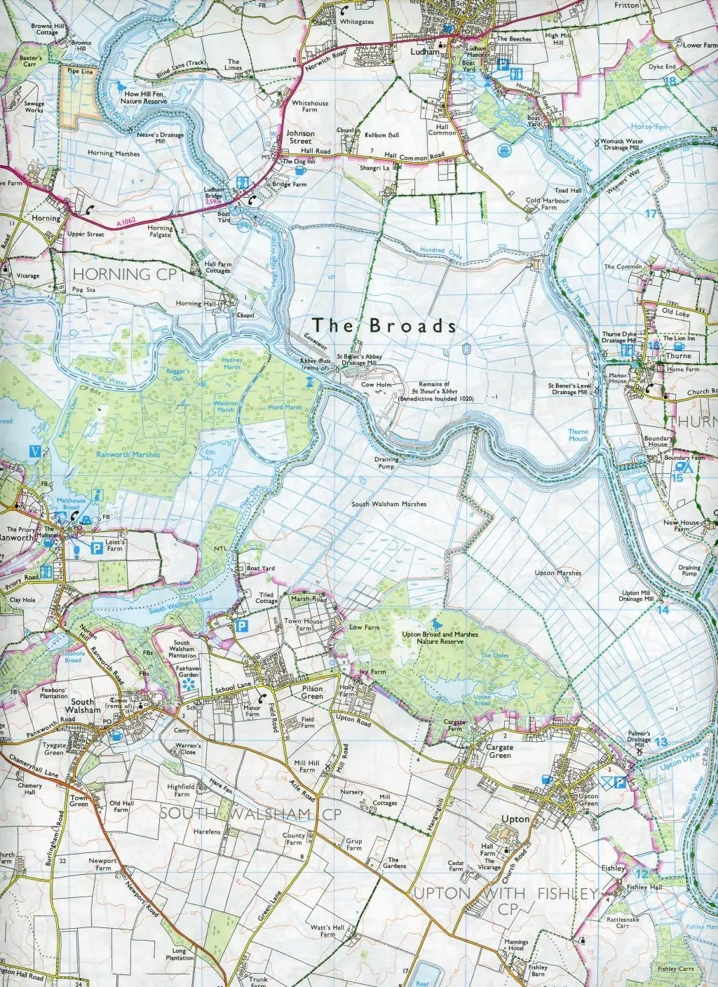 Bild: 9780319263549 | The Broads | Wroxham, Beccles, Lowestoft &amp; Great Yarmouth | Englisch