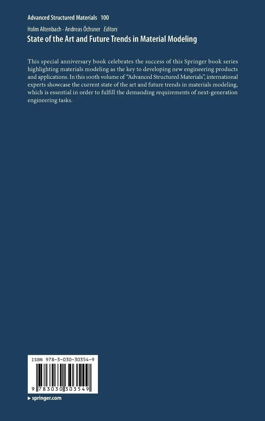 Rückseite: 9783030303549 | State of the Art and Future Trends in Material Modeling | Buch | xxiv