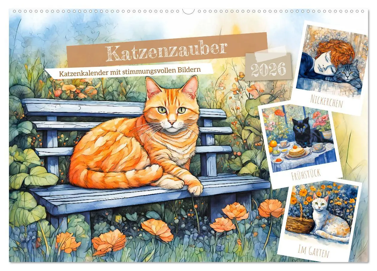 Cover: 9783457263549 | Katzenzauber - Katzenkalender mit stimmungsvollen Bildern...