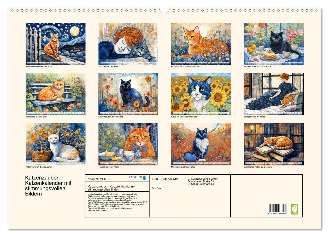 Bild: 9783457263549 | Katzenzauber - Katzenkalender mit stimmungsvollen Bildern...