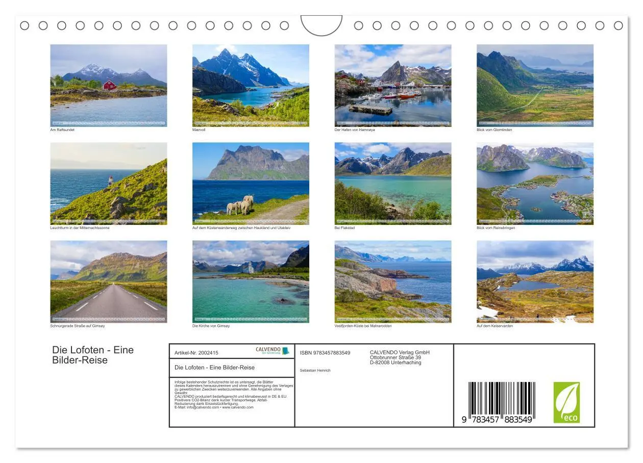 Bild: 9783457883549 | Die Lofoten - Eine Bilder-Reise (Wandkalender 2026 DIN A4 quer),...